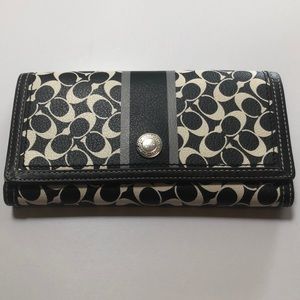 Coach Leather black and white wallet
